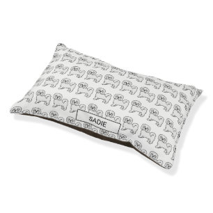 Coton De Tulear Cute Cartoon Dog & Custom Name Pet Bed