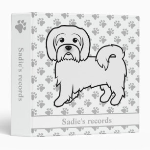 Coton de Tulear Cute Cartoon Dog & Custom Text 3 Ring Binder