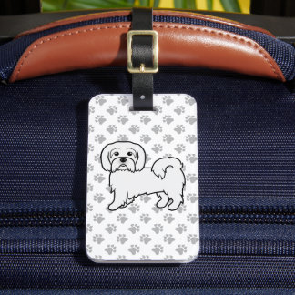 Coton de Tulear Cute Cartoon Dog &amp; Custom Text Luggage Tag