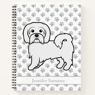 Coton de Tulear Cute Cartoon Dog &amp; Custom Text Notebook