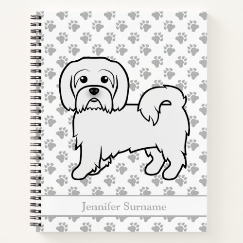 Coton de Tulear Cute Cartoon Dog  Custom Text Notebook