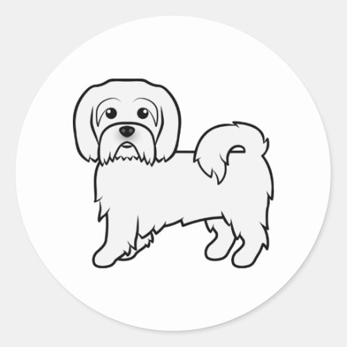 Coton de Tulear Cute Cartoon Dog Illustration Classic Round Sticker