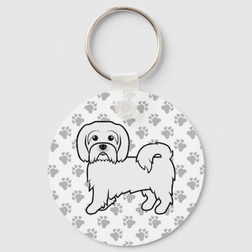 Coton De Tulear Cute Cartoon Dog Illustration Keychain