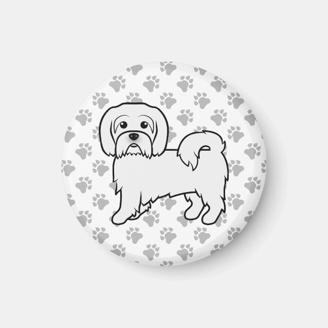 Coton de Tulear Cute Cartoon Dog Illustration Magnet (Front)