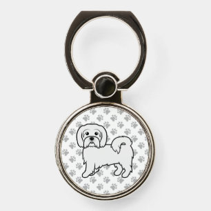 Coton De Tulear Cute Cartoon Dog Illustration Phone Ring Stand