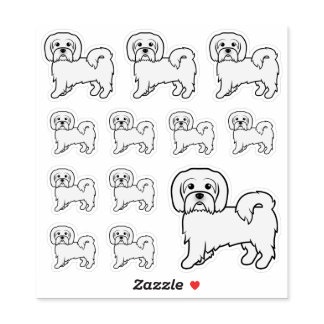 Coton de Tulear Cute Cartoon Dog Illustration Sticker