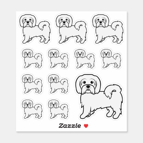 Coton de Tulear Cute Cartoon Dog Illustration Sticker