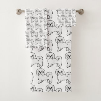 Coton de Tulear Cute Cartoon Dog Pattern Bath Towel Set