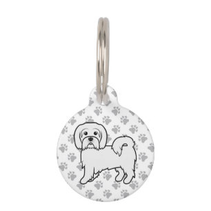 Coton De Tulear Cute Cartoon Dog & Pet's Info Pet ID Tag