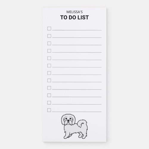 Coton de Tulear Cute Cartoon Dog To Do List Magnetic Notepad