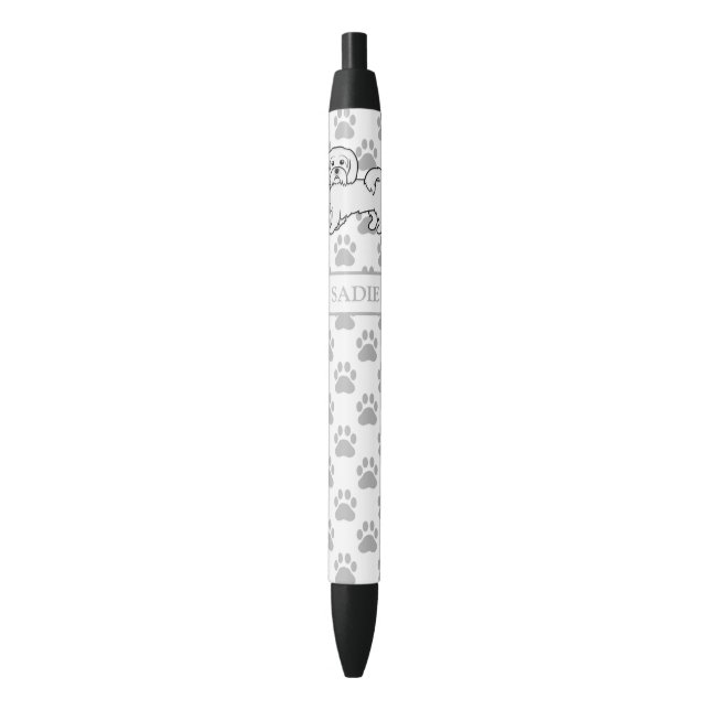 Coton de Tulear Cute Cartoon Dog With Name Pen (Front Vertical)