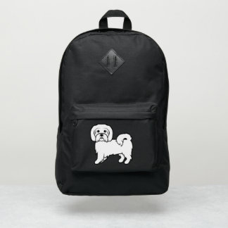 Coton de Tulear Cute White Cartoon Dog Port Authority® Backpack