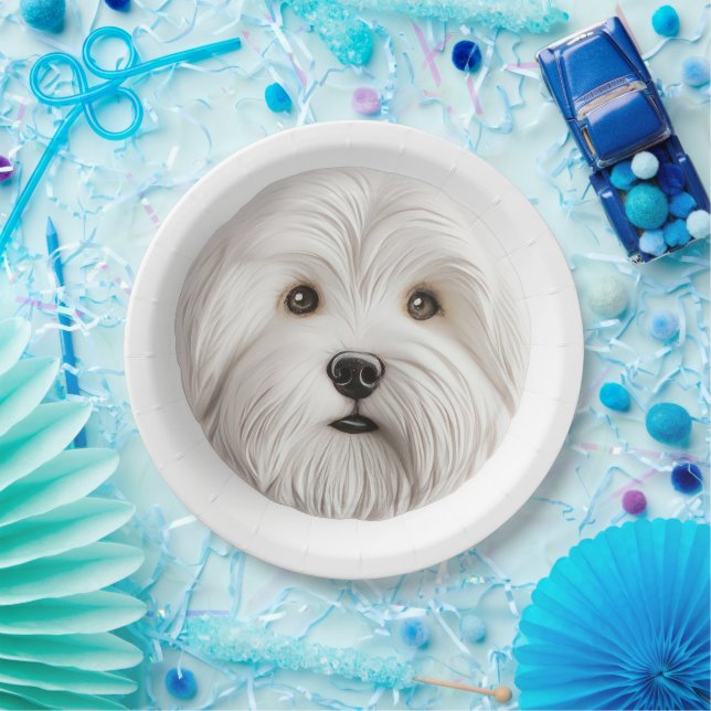 Coton De Tulear Dog 3D Inspired  Paper Plates (Party)
