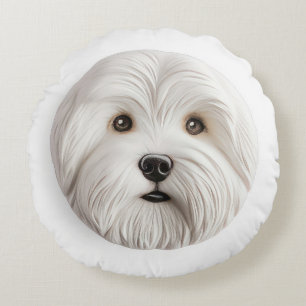 Coton De Tulear Dog 3D Inspired Round Pillow