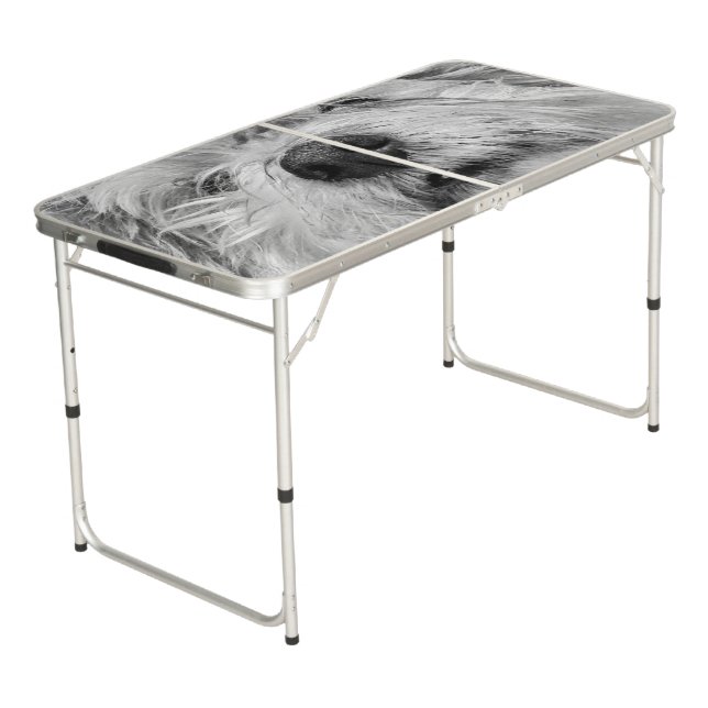 Coton de Tulear dog Beer Pong Table (Angled)