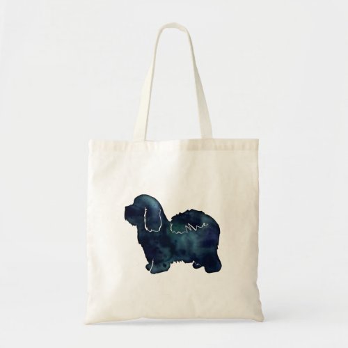 Coton de Tulear Dog Breed Black Watercolor Tote Bag