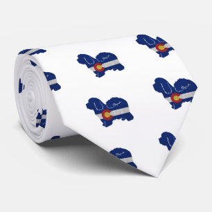 Coton de Tulear Dog Breed Colorado Flag Neck Tie