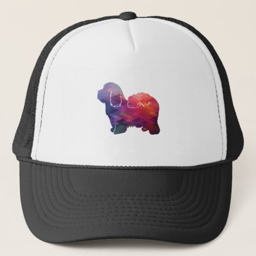 Coton de Tulear Dog Breed Geo Silhouette Purple Trucker Hat