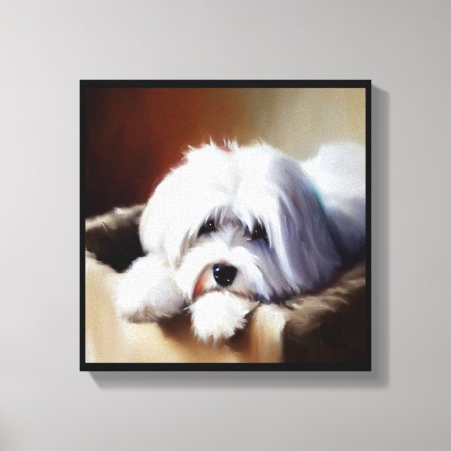 Coton de Tulear Dog Canvas Print (Front)