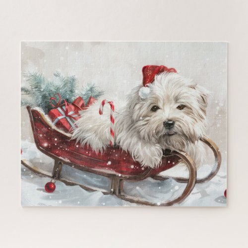 Coton De Tulear Dog Christmas Festive Jigsaw Puzzle