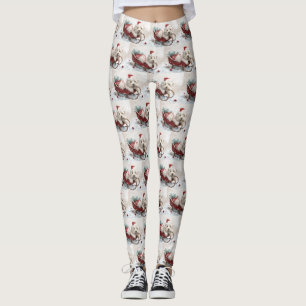 Coton De Tulear Dog Christmas Festive Leggings