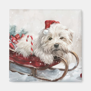 Coton De Tulear Dog Christmas Festive Magnet