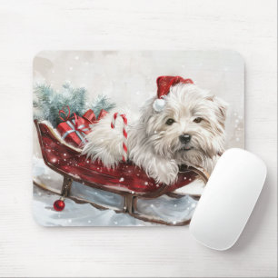 Coton De Tulear Dog Christmas Festive Mouse Pad