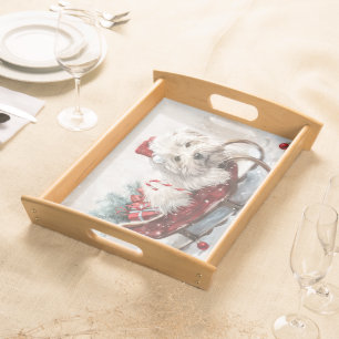 Coton De Tulear Dog Christmas Festive Serving Tray