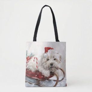 Coton De Tulear Dog Christmas Festive Tote Bag