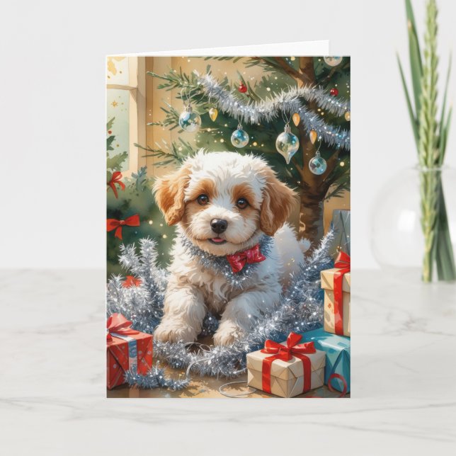 Coton De Tulear Dog Christmas Greeting Card (Front)