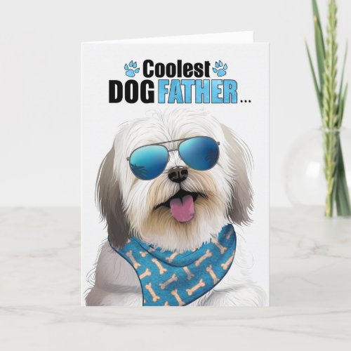 Coton de Tulear Dog Coolest Dad Fathers Day Holiday Card