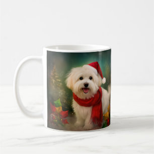 Coton De Tulear Dog in Snow Christmas Coffee Mug