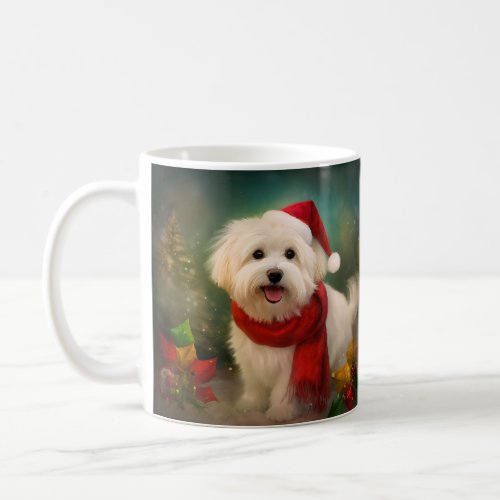 Coton De Tulear Dog in Snow Christmas Coffee Mug