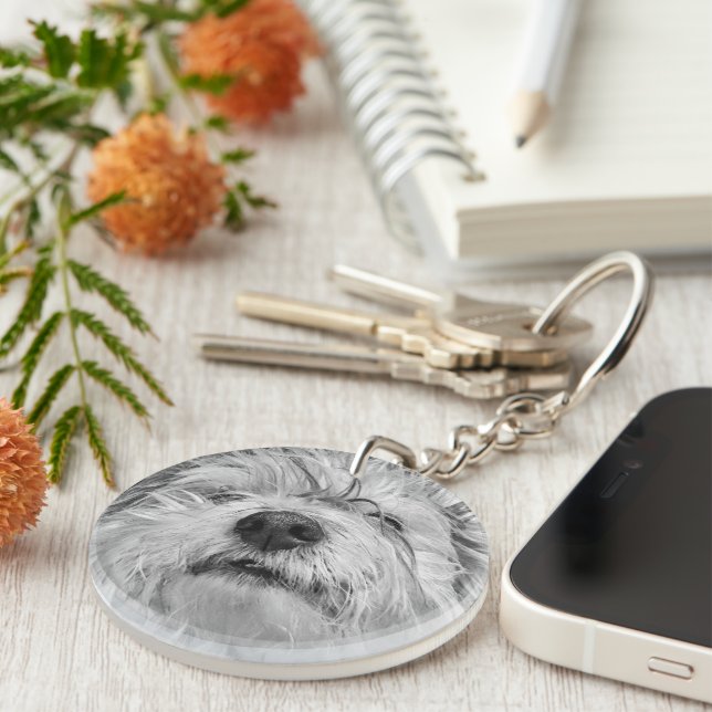 Coton de Tulear dog Keychain (Front Right)
