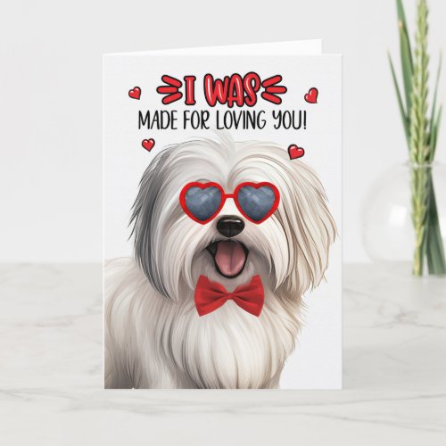 Coton de Tulear Dog Made for Loving You Valentine Holiday Card