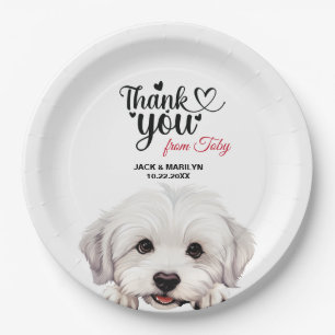 Coton De Tulear Dog Wedding Reception Paper Plates
