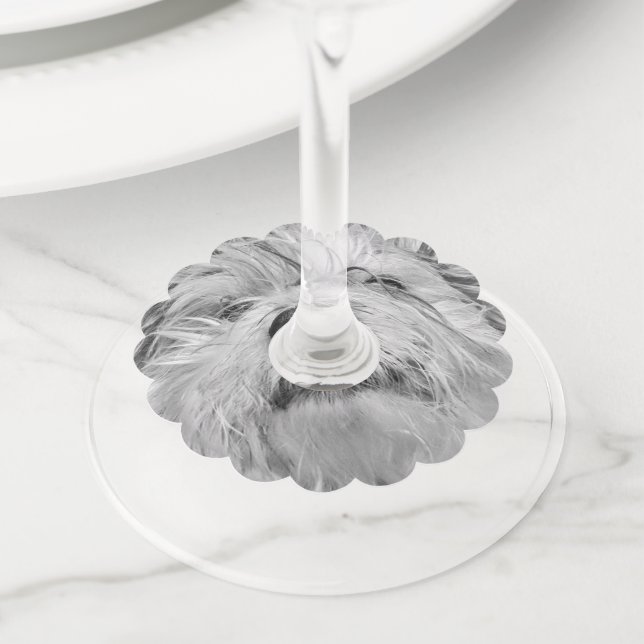 Coton de Tulear dog Wine Glass Tag (Close Up)