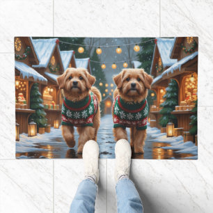 Coton De Tulear Dogs Christmas Snow Holiday Doormat