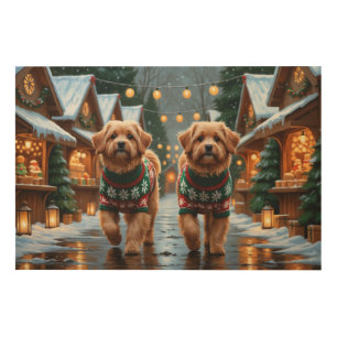Coton De Tulear Dogs Christmas Snow Holiday Wood Wall Art