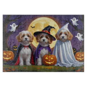 Coton De Tulear Dogs Pumpkin Halloween Funny Cutting Board