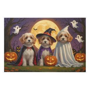 Coton De Tulear Dogs Pumpkin Halloween Funny  Wood Wall Art