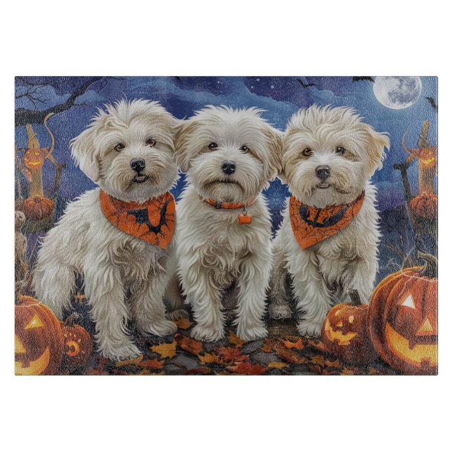 Coton De Tulear Halloween Spooky Cutting Board (Front)