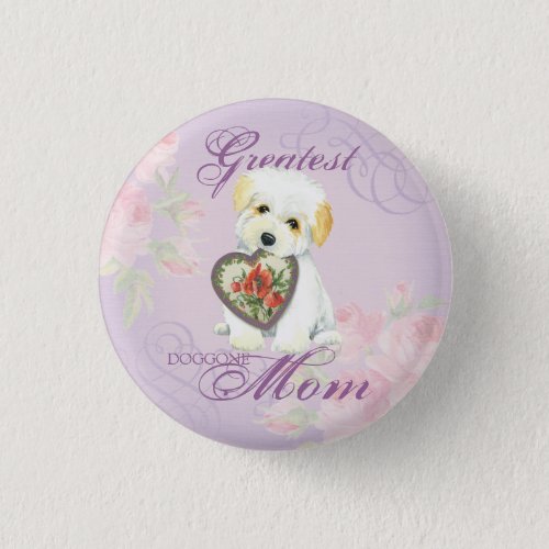 Coton de Tulear Heart Mom Button