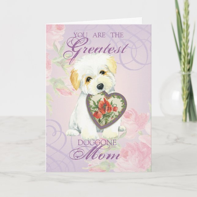 Coton de Tulear Heart Mom Card (Front)