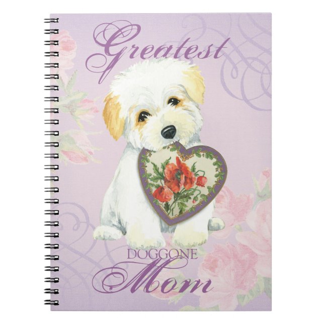 Coton de Tulear Heart Mom Notebook (Front)