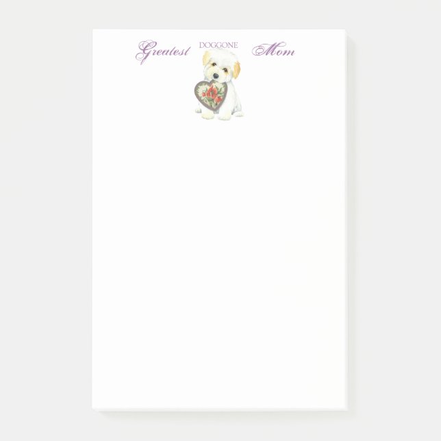 Coton de Tulear Heart Mom Post-it Notes (Front)