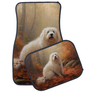 Coton De Tulear in Autumn Leaves Fall Inspire Car Floor Mat