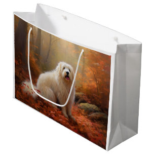 Coton De Tulear in Autumn Leaves Fall Inspire Large Gift Bag