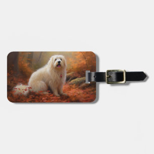 Coton De Tulear in Autumn Leaves Fall Inspire Luggage Tag