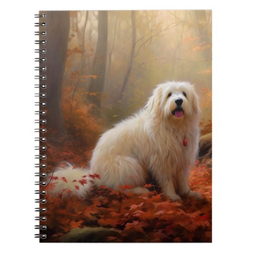 Coton De Tulear in Autumn Leaves Fall Inspire  Notebook